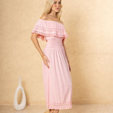 'Constance' Off Shoulder Maxi Dress