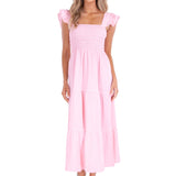 'Christina' Ruffle Sleeve Dress