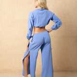 'Maeve' Long Sleeve Tie Top