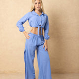 'Maeve' Long Sleeve Tie Top
