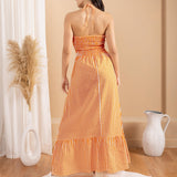 'Sereia' Striped Maxi Dress