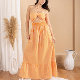 'Sereia' Striped Maxi Dress