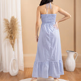 'Sereia' Striped Maxi Dress