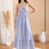 'Sereia' Striped Maxi Dress