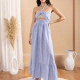 'Sereia' Striped Maxi Dress