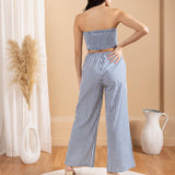 'Althea' Striped Drawstring Pants