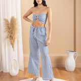 'Althea' Striped Drawstring Pants