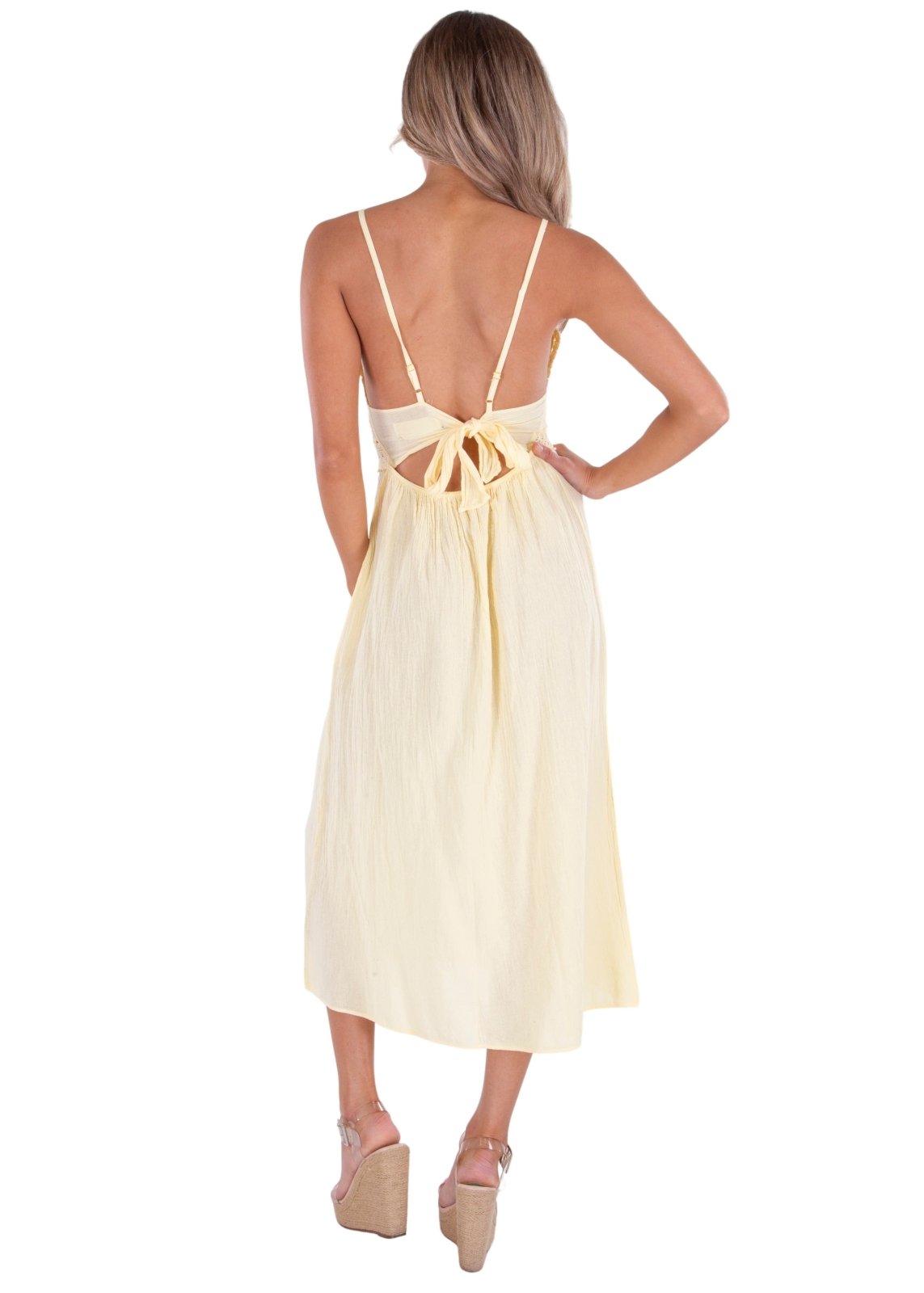 Aisha' Tie-Back Dress Baby Yellow - Seaspice Resort Wear