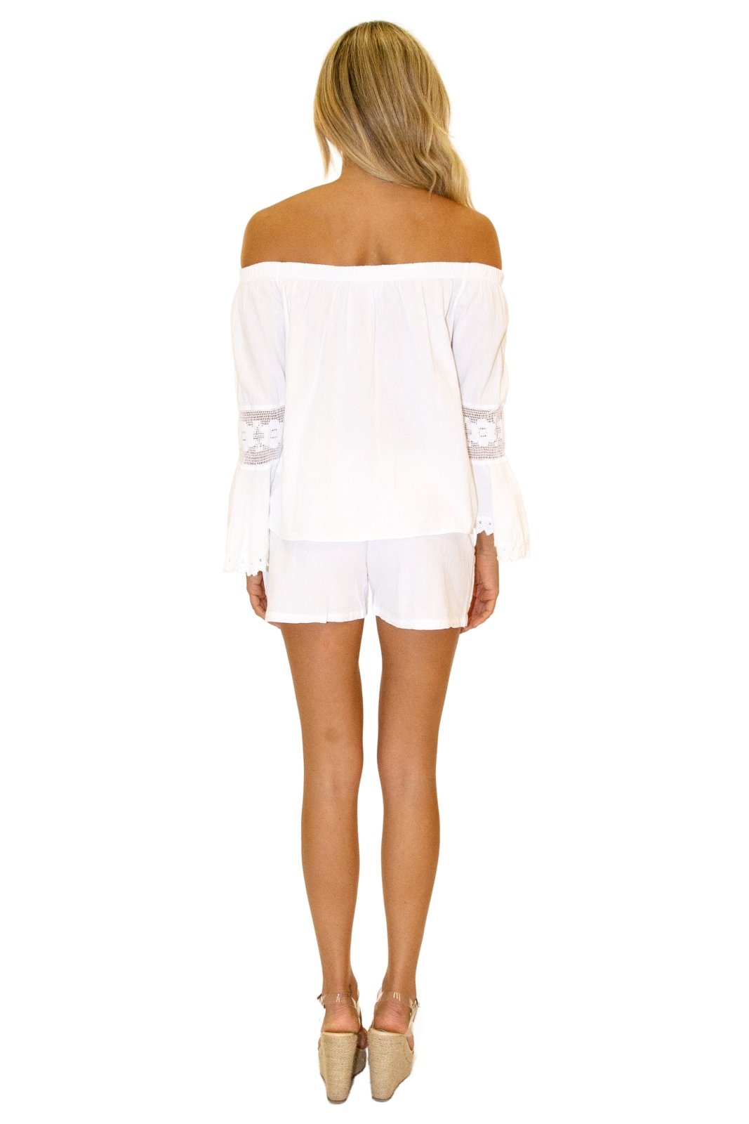 100% Cotton 'Daisy' Off Shoulder Top White