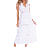 'Gabrielle' Tiered Crochet Maxi Dress
