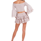 Lana' Shirred Bell Sleeve Top Baby Beige - Seaspice Resort Wear