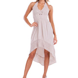 'Marina' High Low Dress Baby Beige - Seaspice Resort Wear