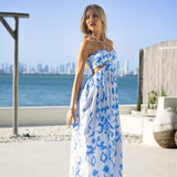 'Flavia' Cutout Print Maxi Dress