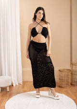 'Zaya' Crochet Mesh Maxi Skirt