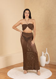 'Zaya' Crochet Mesh Maxi Skirt
