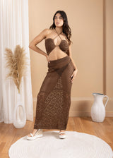 'Zaya' Crochet Mesh Maxi Skirt
