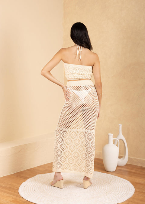 'Zaya' Crochet Mesh Maxi Skirt