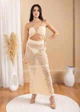 'Zaya' Crochet Mesh Maxi Skirt