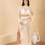 'Siena' Mesh Side-Split Skirt