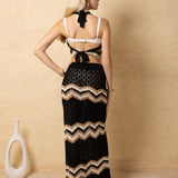 'Luna' Crochet Chevron Halter Top