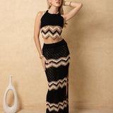 'Luna' Crochet Chevron Maxi Skirt