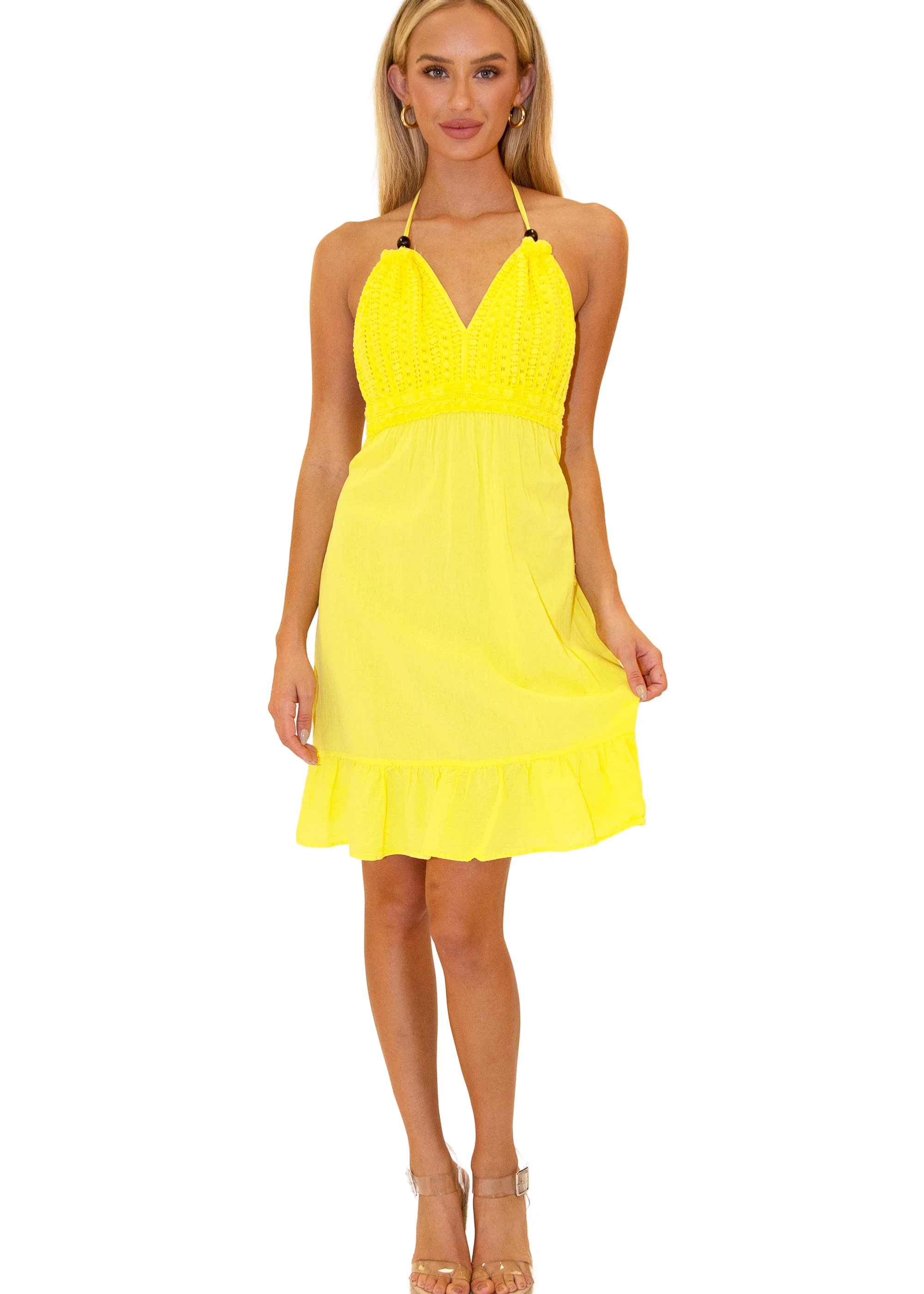 'Athena' Crochet Bust Mini Dress