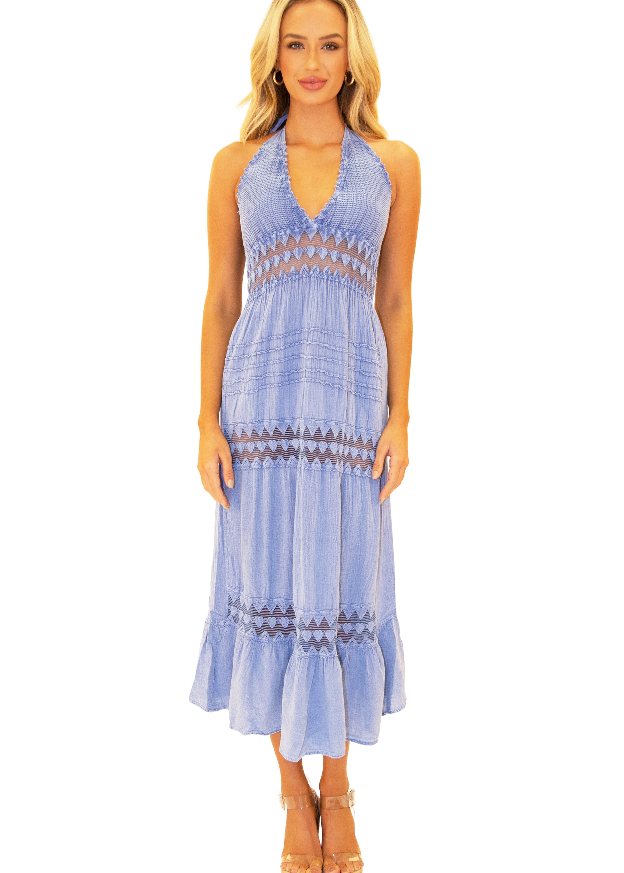 'Daphne' Halter Maxi Dress