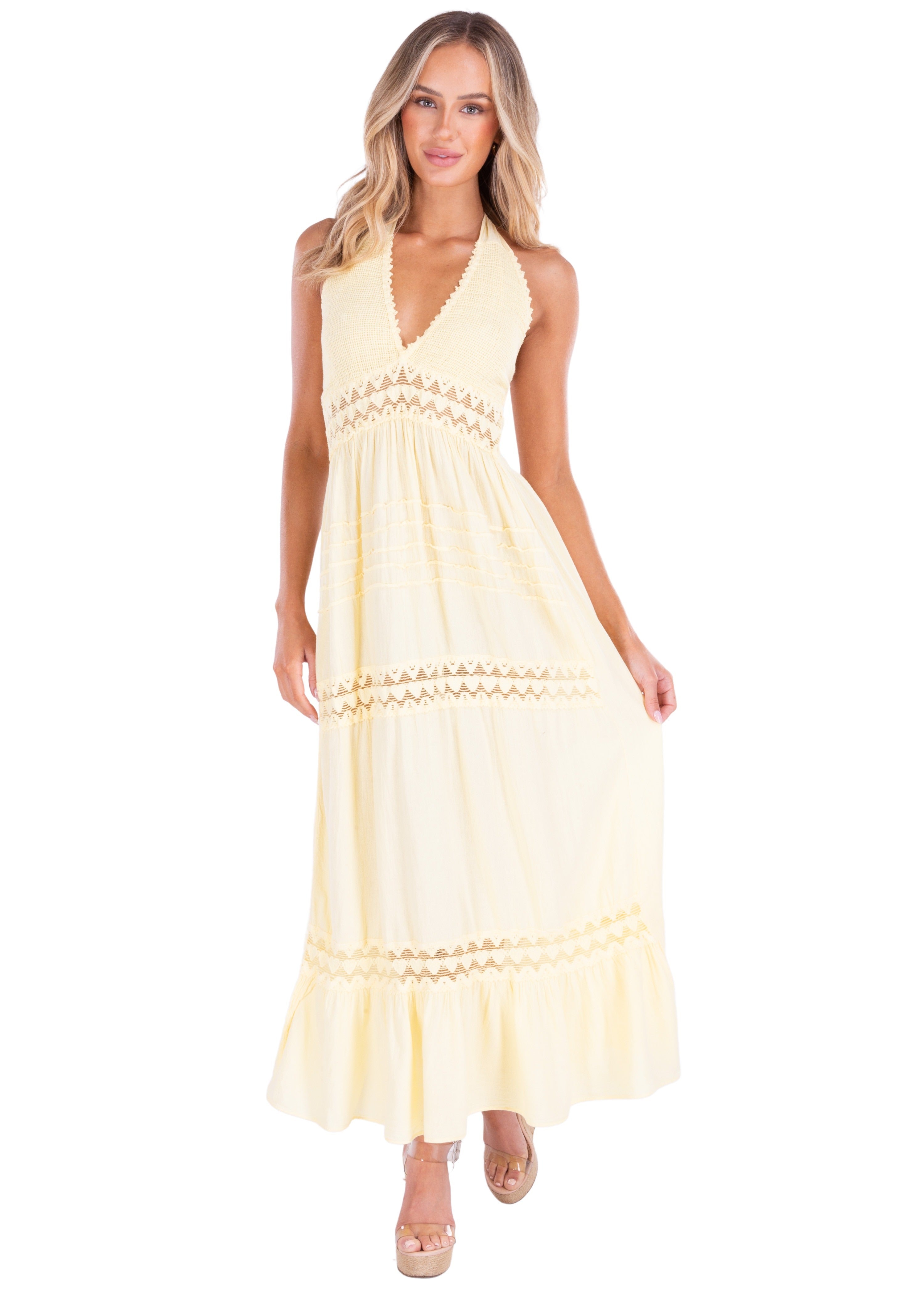 'Daphne' Halter Maxi Dress