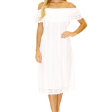'Evie' Off Shoulder Midi Dress