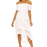 'Delilah' Shirred Off Shoulder Top
