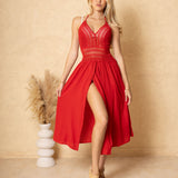 'Arabella' Panel High Split Maxi Dress