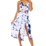 'Arabella' Panel High Split Maxi Dress