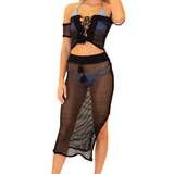 'Stassie' Cotton Mesh Skirt