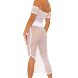 'Kylie' Cotton Mesh Crop Top
