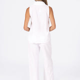 'Jackie' Sleeveless Blouse White