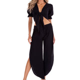 'Lucy' Tie Front Crop Top