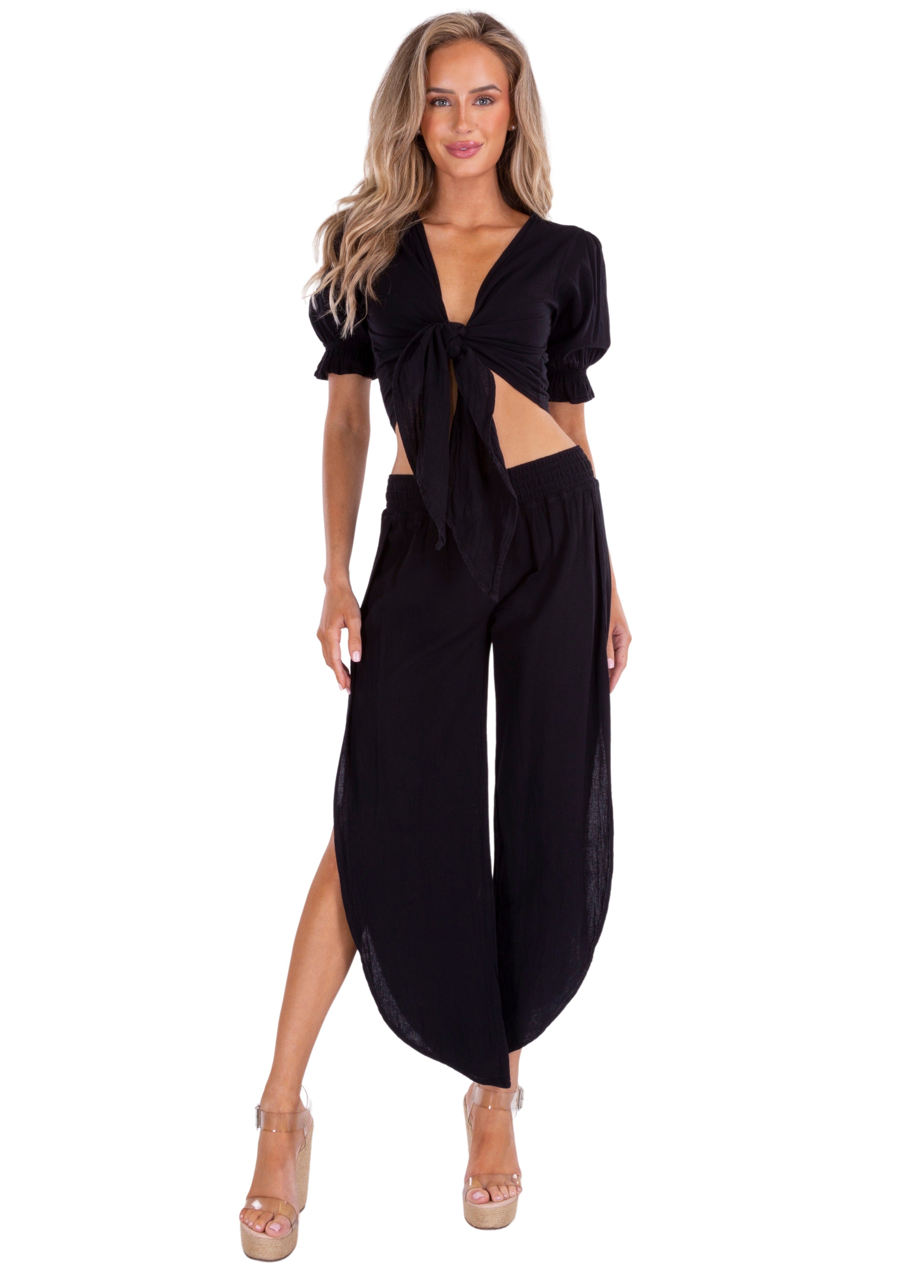 'Lucy' Tie Front Crop Top