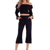 'Belle' Shirred Long Sleeve Top