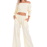 'Belle' Shirred Long Sleeve Top