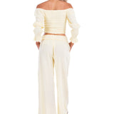 'Belle' Shirred Long Sleeve Top