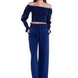 'Belle' Shirred Long Sleeve Top