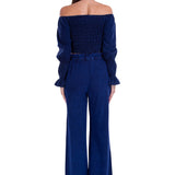 'Belle' Shirred Long Sleeve Top