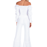 'Belle' Shirred Long Sleeve Top