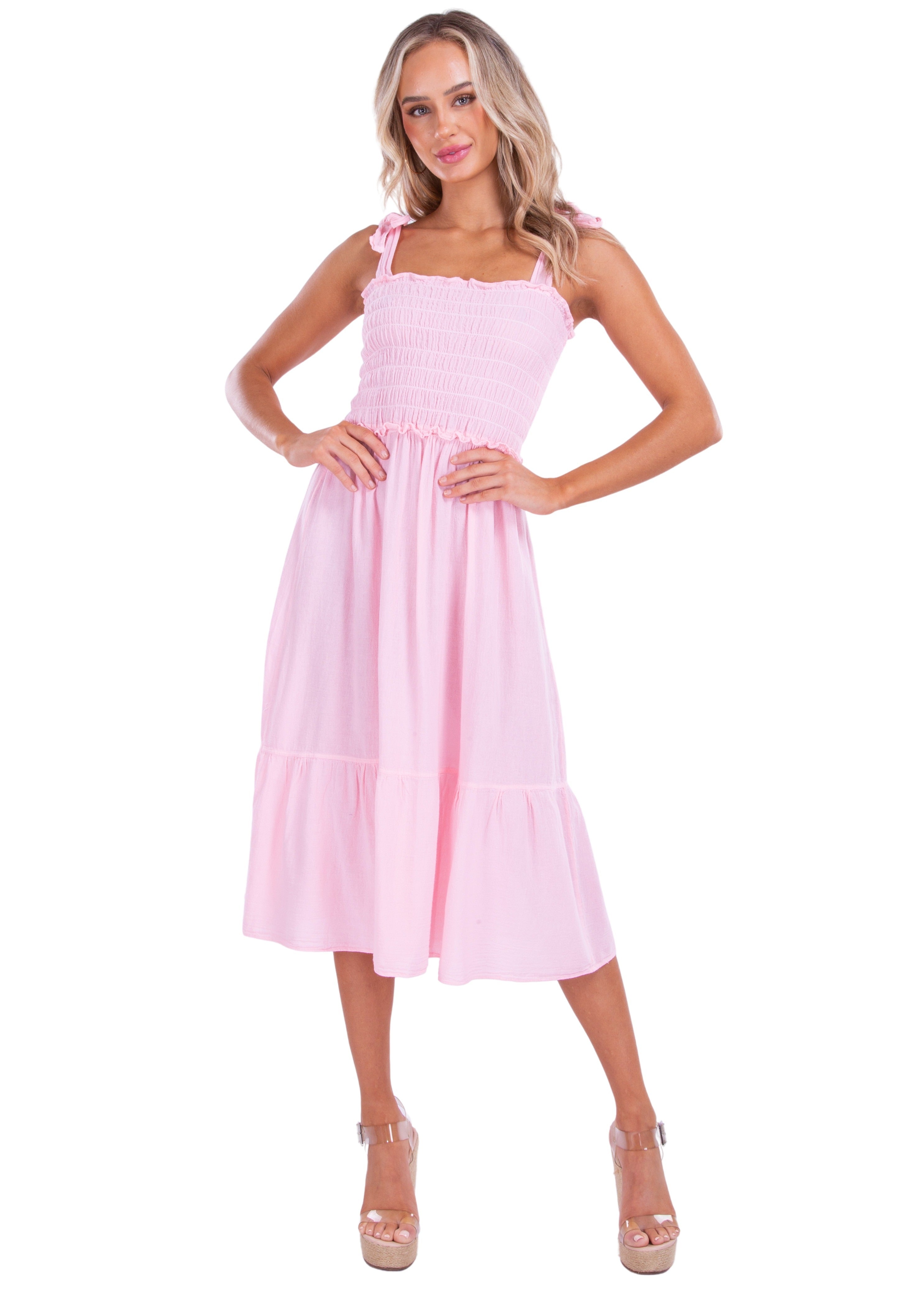 Fiorella' Tie-Shoulder Midi Dress - Seaspice Resort Wear