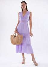 'Gabrielle' Cotton Maxi Dress with crochet details