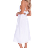 'Aisha' Tie-Back Midi Dress
