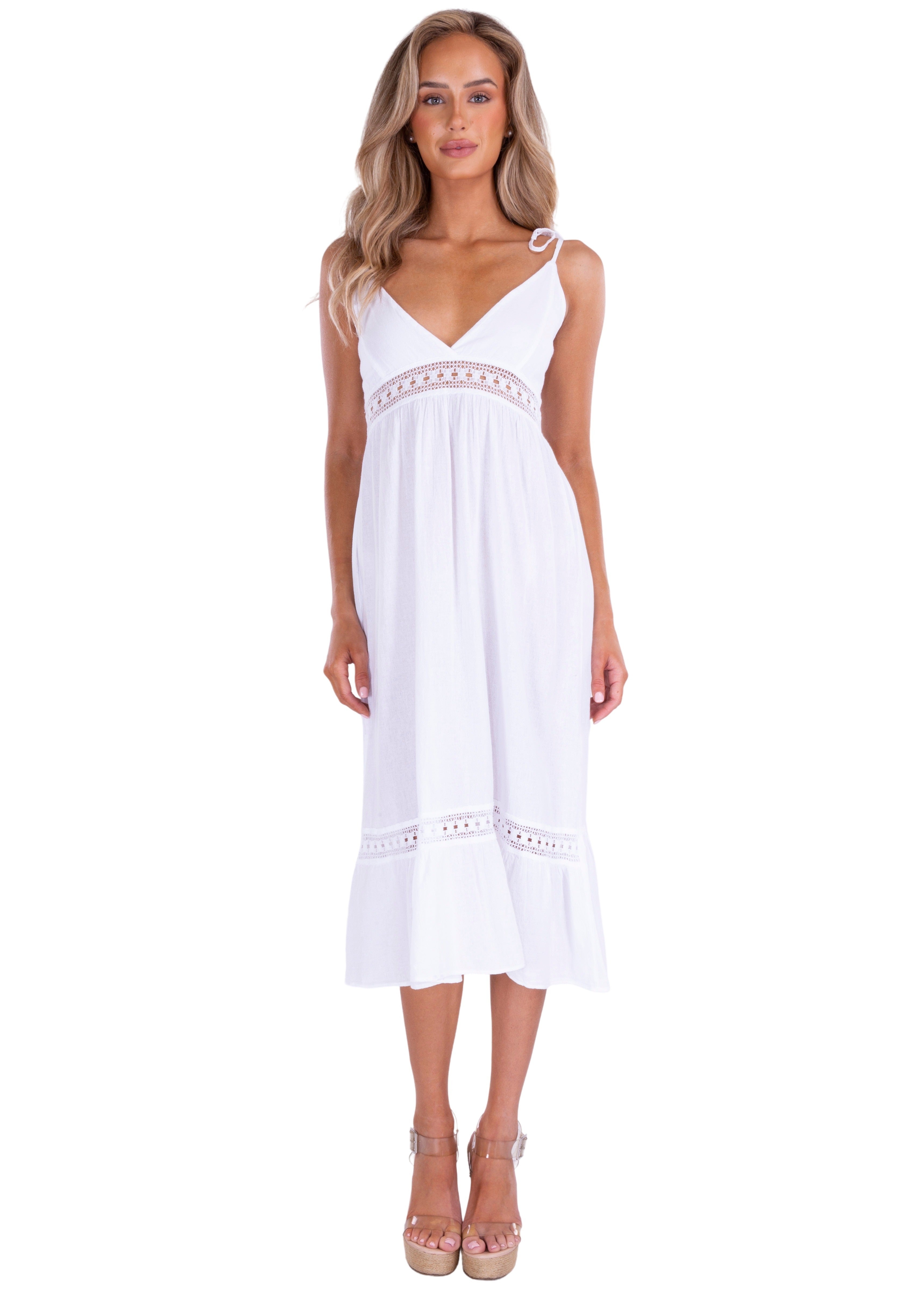 'Simone' Tiered Midi Dress