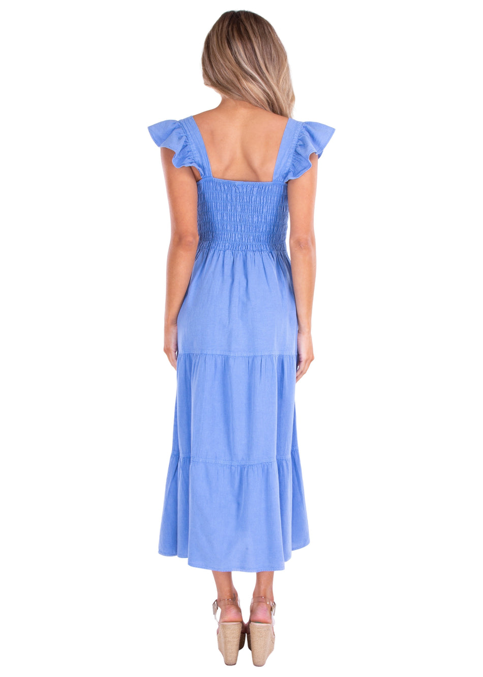 'Christina' Ruffle Sleeve Dress