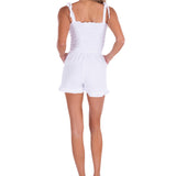 'Alice' Shirred Trim Tie Shoulder Romper