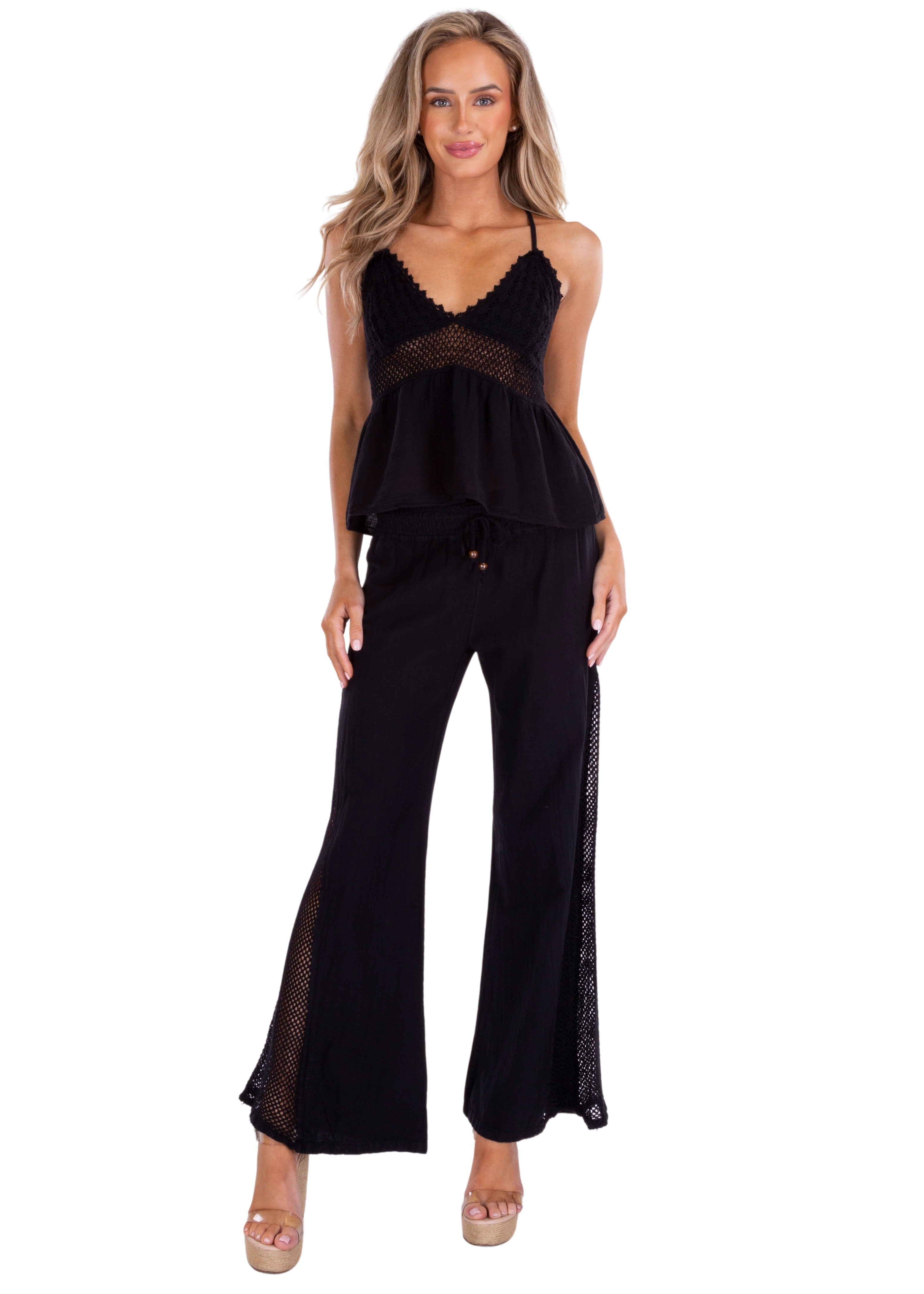 'Mona' Crochet Cut Out Top